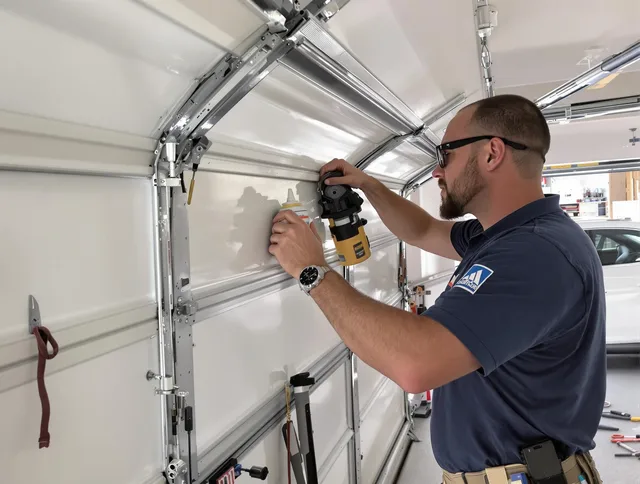 Grafton Garage Door Repair technician quieting a noisy garage door in Grafton