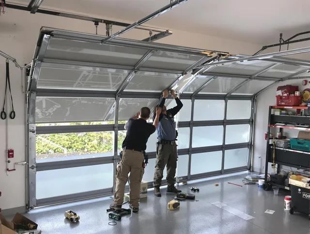 Grafton Garage Door Repair expert performing precise panel replacement on Grafton garage door